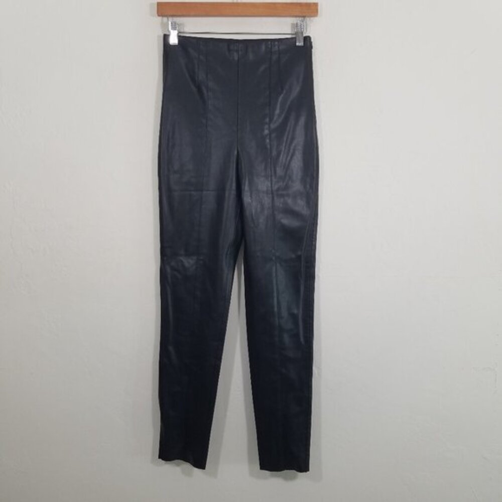 Like New Zara Faux Leather High Waist Pants Black Size S